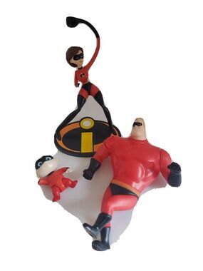 Incredibles Elastigirl Leaning, Mr. Incredibl, Jack Jack Cake Topper Figurine